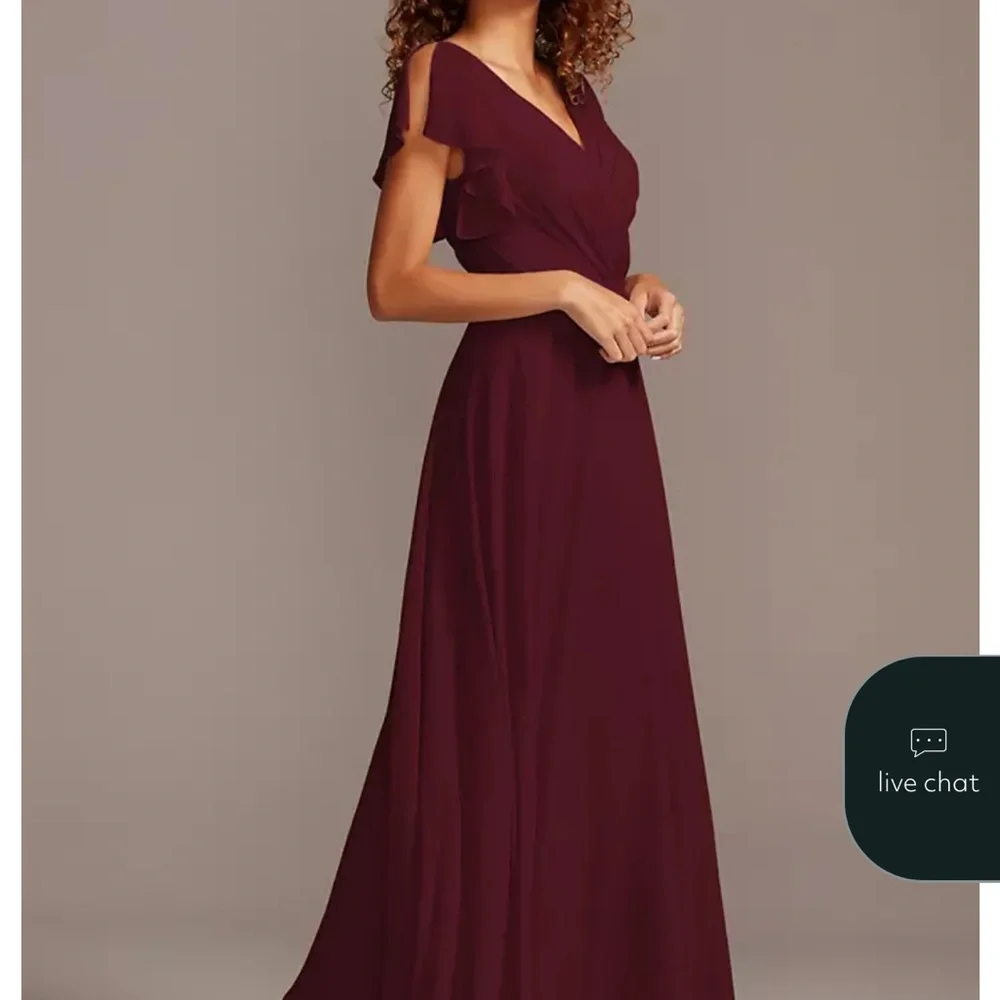 David's Bridal Flutter Sleeve Dress - Picture 3 of 4